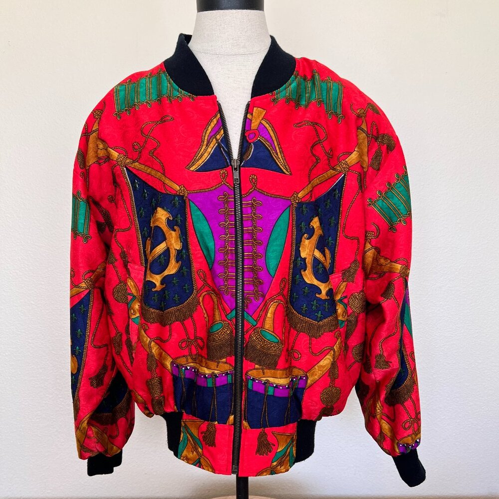 90's Funky Artsy Zip Up Jacket - Size Large